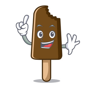 手指巧克力冰淇淋吉祥物卡通图片