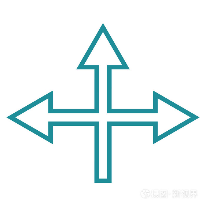 交叉口箭头轮廓矢量图标