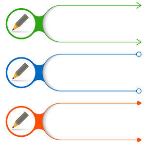 三种矢量帧为您的文本和铅笔