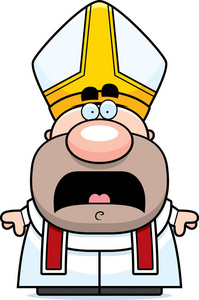 害怕的卡通教皇
