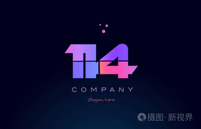 114粉色洋红色紫色数字位数数字标识图标矢量
