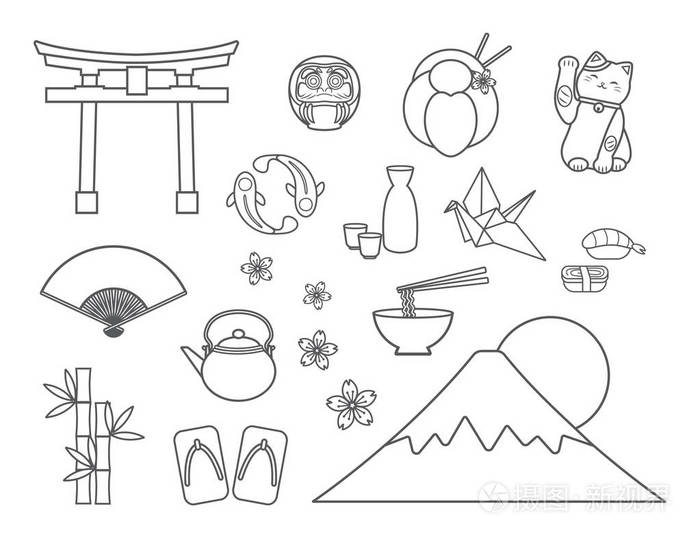 日本符号集插画-正版商用图片0pqiks-摄图新视界