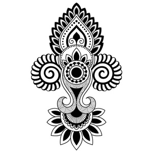 民族花佩斯利-莲花.曼海蒂风格.在东方风格的装饰图案照片