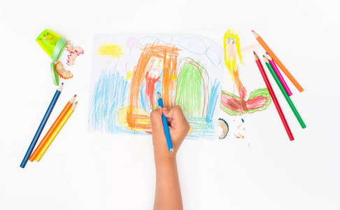 用铅笔画画.文本位置照片