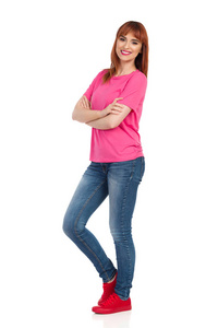 女模特站着侧面图片