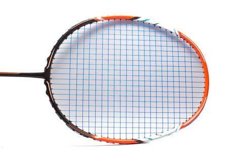 batminton 球拍在写背景上被隔离照片
