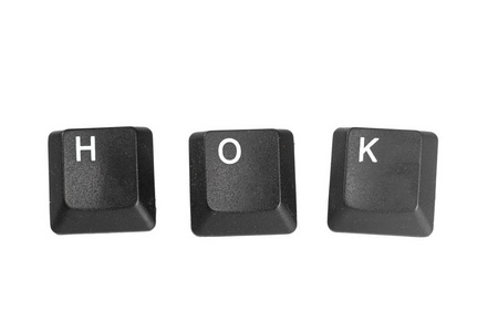 黑色计算机键盘按钮在白色背景上被隔离