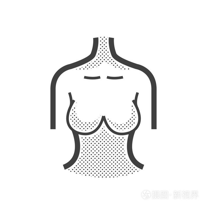 乳房癌检查,女人身体插画-正版商用图片0pqy48-摄图新视界