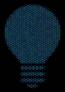 半色调圆的电灯泡组合图标图片