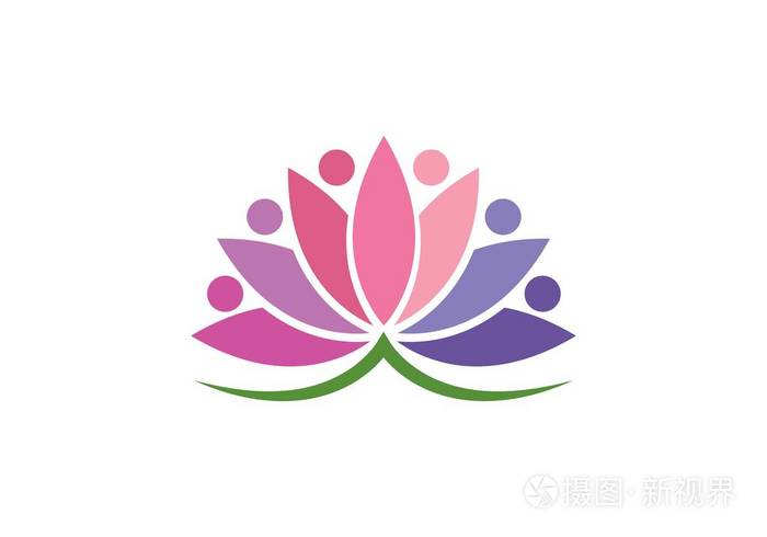花卉设计徽标模板图标