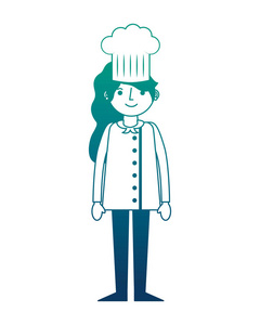 餐厅女厨师头像字符矢量插画设计