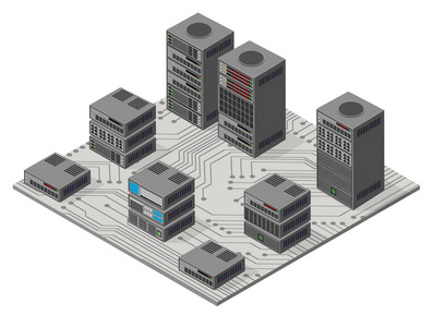 等距3d 集 web 服务器计算机网络技术设计插图通信信息互联网数据库安全