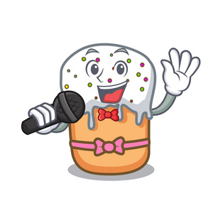 唱复活节蛋糕吉祥物卡通图片