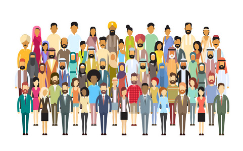 集团的业务人大群商人混合种族多样化照片