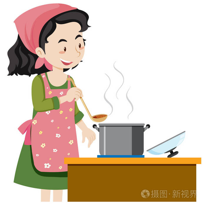 母亲烹调汤例证插画-正版商用图片0pr6z7-摄图新视界