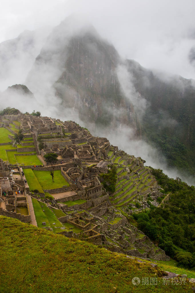 美丽的垂直高视图马丘比丘秘鲁南美