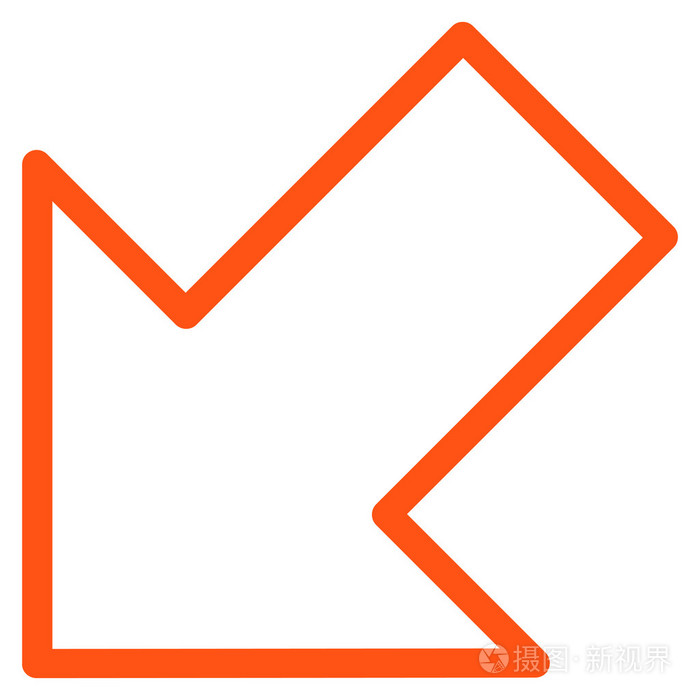 细线矢量图标下左箭头