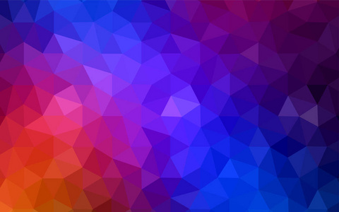 浅蓝色, 红色矢量渐变三角形图案.闪闪发光的抽象插图与优雅的三角形.