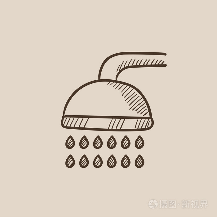 淋浴素描图标