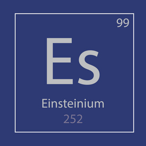 鑀 Es 化学元素图标矢量图解