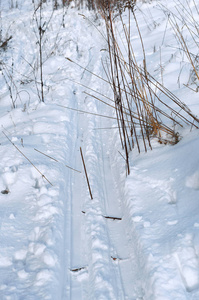 滑雪跑道雪, 滑雪轨道, 两个滑雪轨道