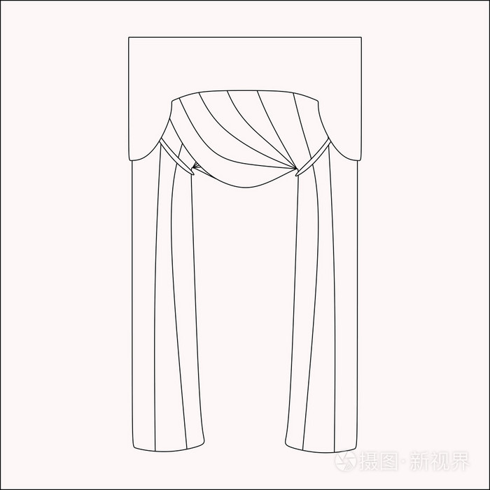 窗帘室内设计素描