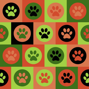 矢量无缝模式与猫或狗的足迹.可爱的换照片