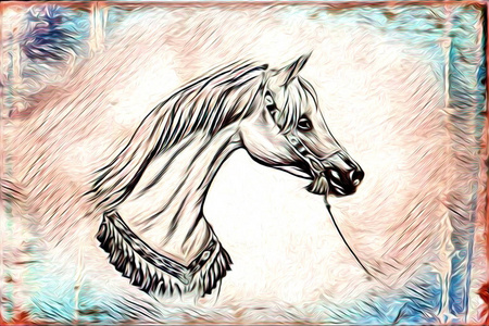 绘画马步骤图手绘马插图绘画照片