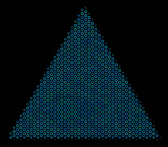 半色调圆圈的填充三角形组合图标