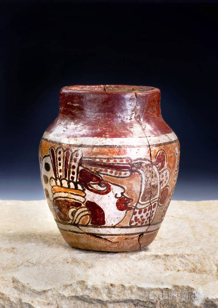 玛雅前哥伦布时期战士花瓶