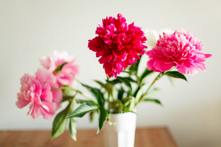 在一杯 Peonies.Wildflowers