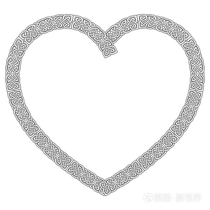 白色与黑色描边与永恒结图案的灵感来自爱尔兰圣帕特里克节和爱尔兰和