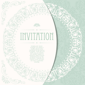 复古的邀请或绫背景与优雅的花香元素婚礼卡