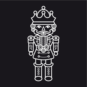 符号胡桃胡桃夹子.孤立的矢量图照片