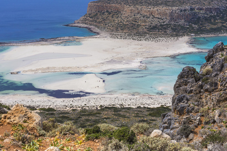 balos 海湾在克里特岛的希腊小岛。gramvousa 的区域