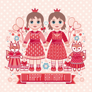 幼儿生日模板生日快乐-女孩的问候卡.可爱的小公主的插图照片