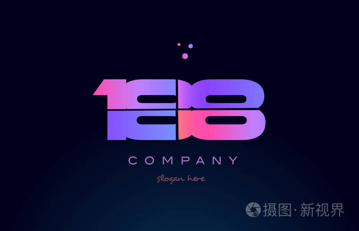188粉色洋红色紫色数字位数数字标识图标矢量