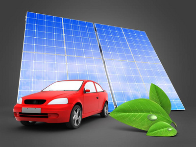 汽车和太阳能电池板