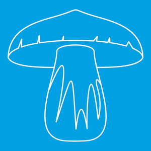 森林蘑菇图标，大纲样式