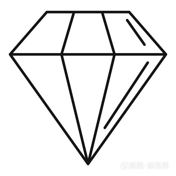 钻石石图标, 轮廓样式插画-正版商用图片0psk5q-摄图新视界