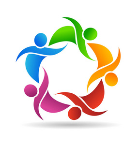 拥抱徽标中的团队合作ogo图片