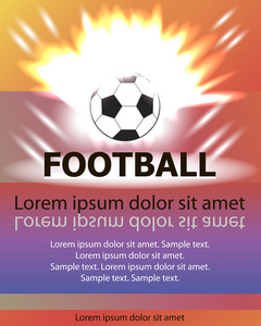 足球海报用燃烧的球和你的文本的地方