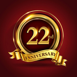 22年周年纪念庆祝标识.