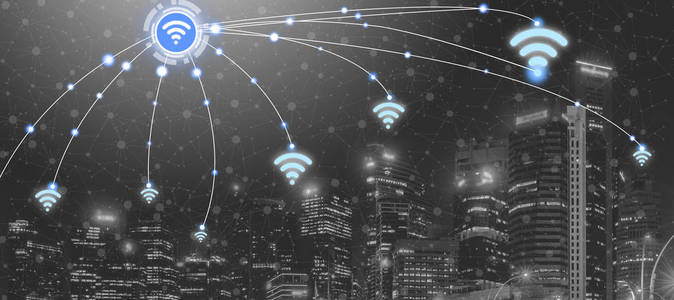 智能城市无线通信网络, 具有图形显示物联网和信息通信技术 Ict 在背景下对现代城市建筑的概念