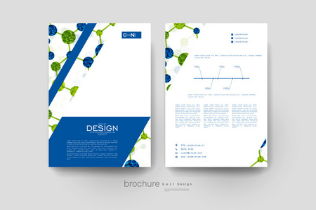 Dna 分子矢量宣传册模板。海报布局