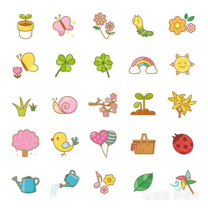 春天的颜色矢量图标