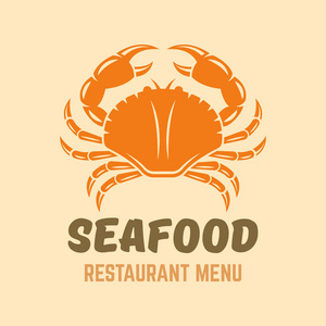 蟹海鲜餐厅菜单矢量徽标模板
