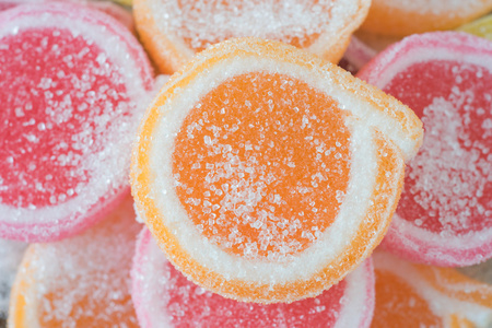 果冻甜，风味水果，糖果缤纷糖的甜点