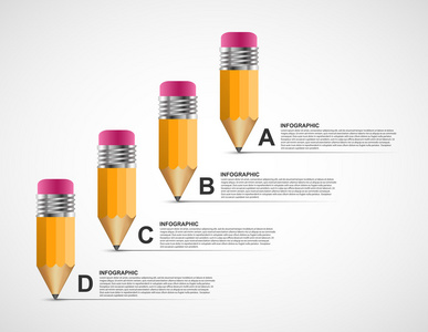 教育铅笔选项信息图表设计模板