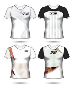 套足球或足球球衣模板 t恤风格, 设计您的足球俱乐部矢量插图